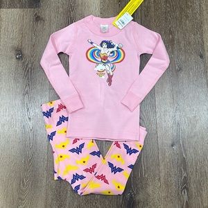 Hanna Andersson Wonder Woman pink pajamas pjs long johns sleeve pants 100 cm 4